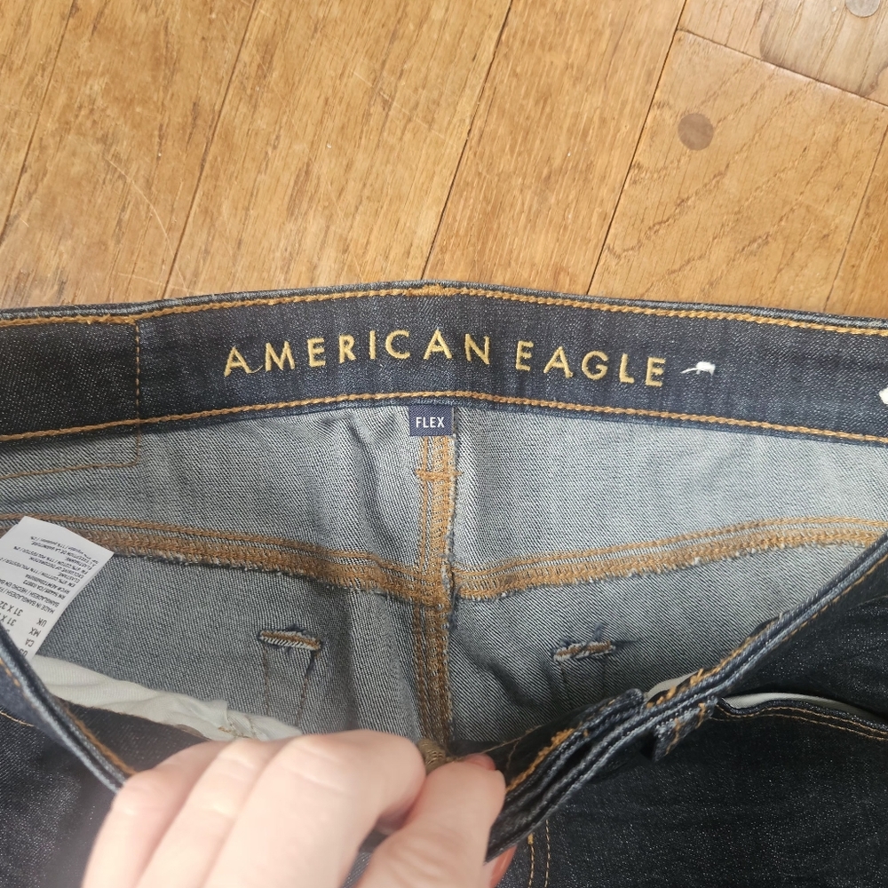 American Eagle Outfitters Men's Dark Blue Flex Skinny Jeans 31x32 - Picture 3 of 7